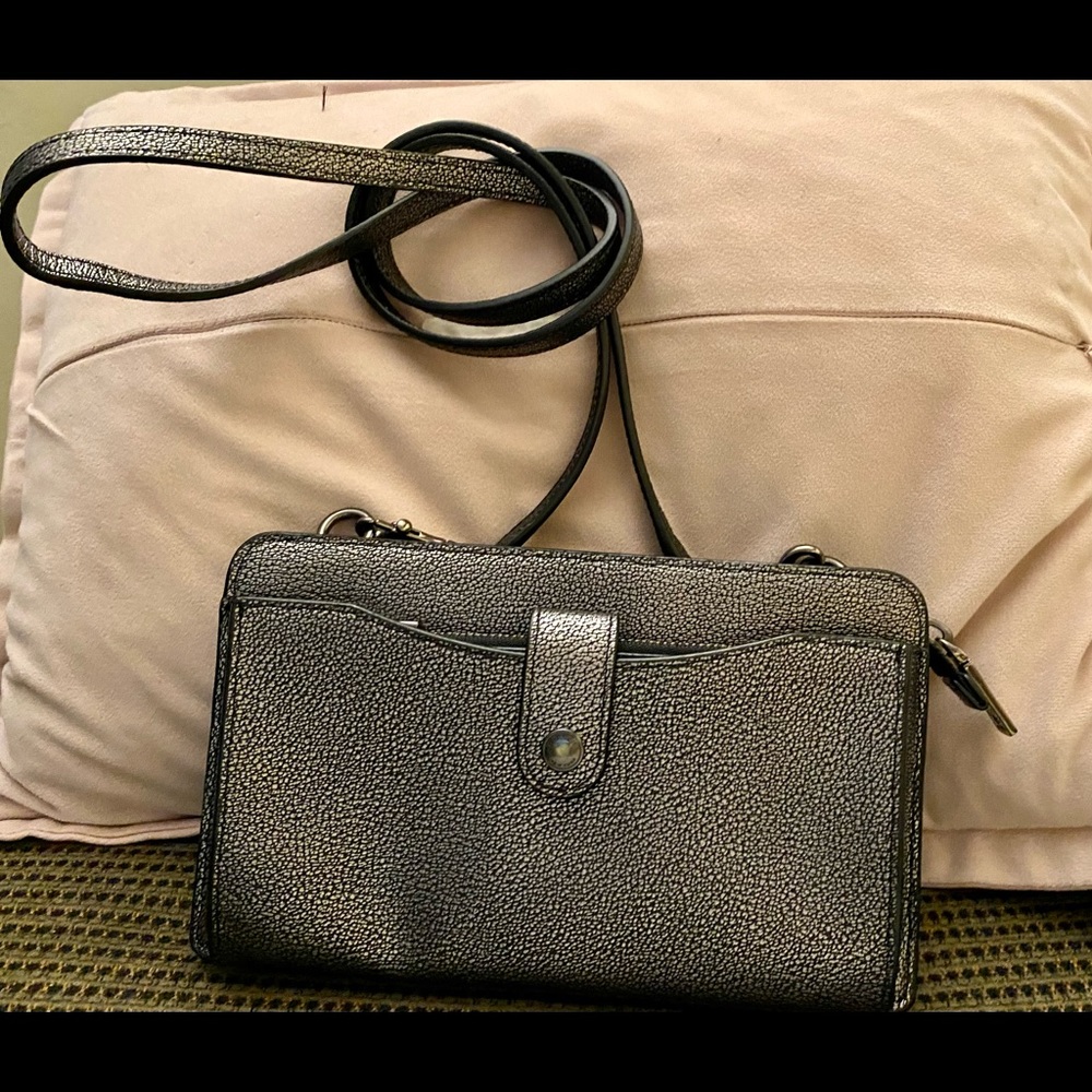 Coach Silver Pebble Leather Crossbody